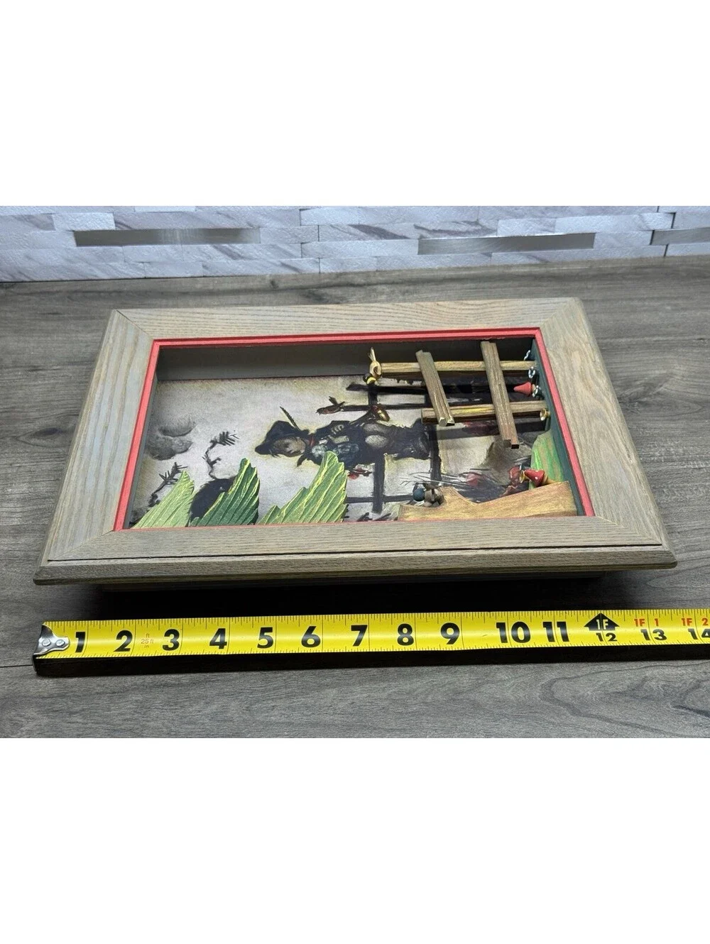 Genuine Hummel Print Emil Fink Verlag Shadow Box Picture 10” X 13” 3D Boy Woods